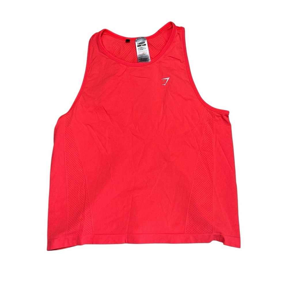 Gymshark Athletic Fit Tank Bright Neon Pink Coral Women's Size M 100% Polyamide